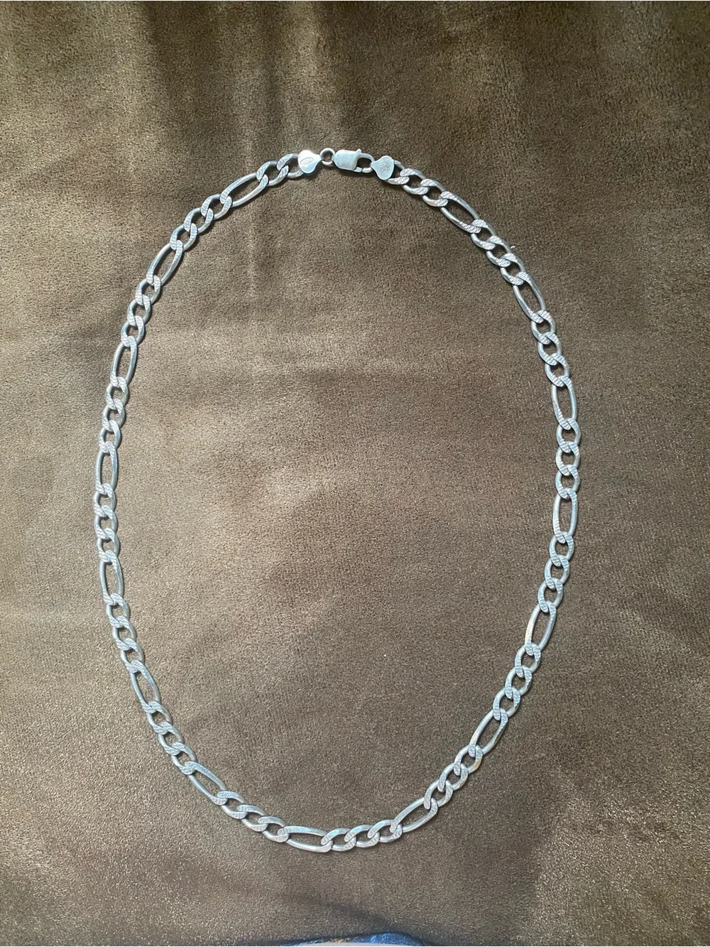 Italian Sterling Silver Diamond-cut Figaro Chain